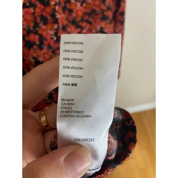 Free People Provence Black Floral Mini Dress Size Small Fall Vibes - Picture 9 of 13